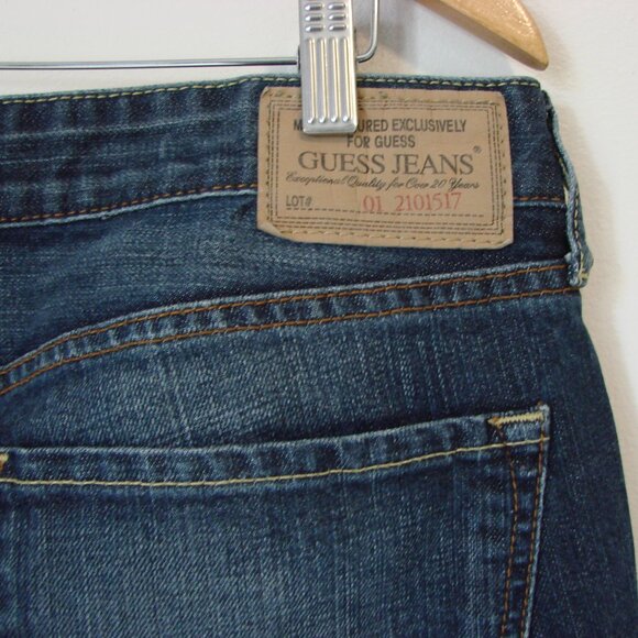 Guess Jeans Brit Rocker Slim Straight Dark Wash Mens Size 38 x 32 - Picture 13 of 16